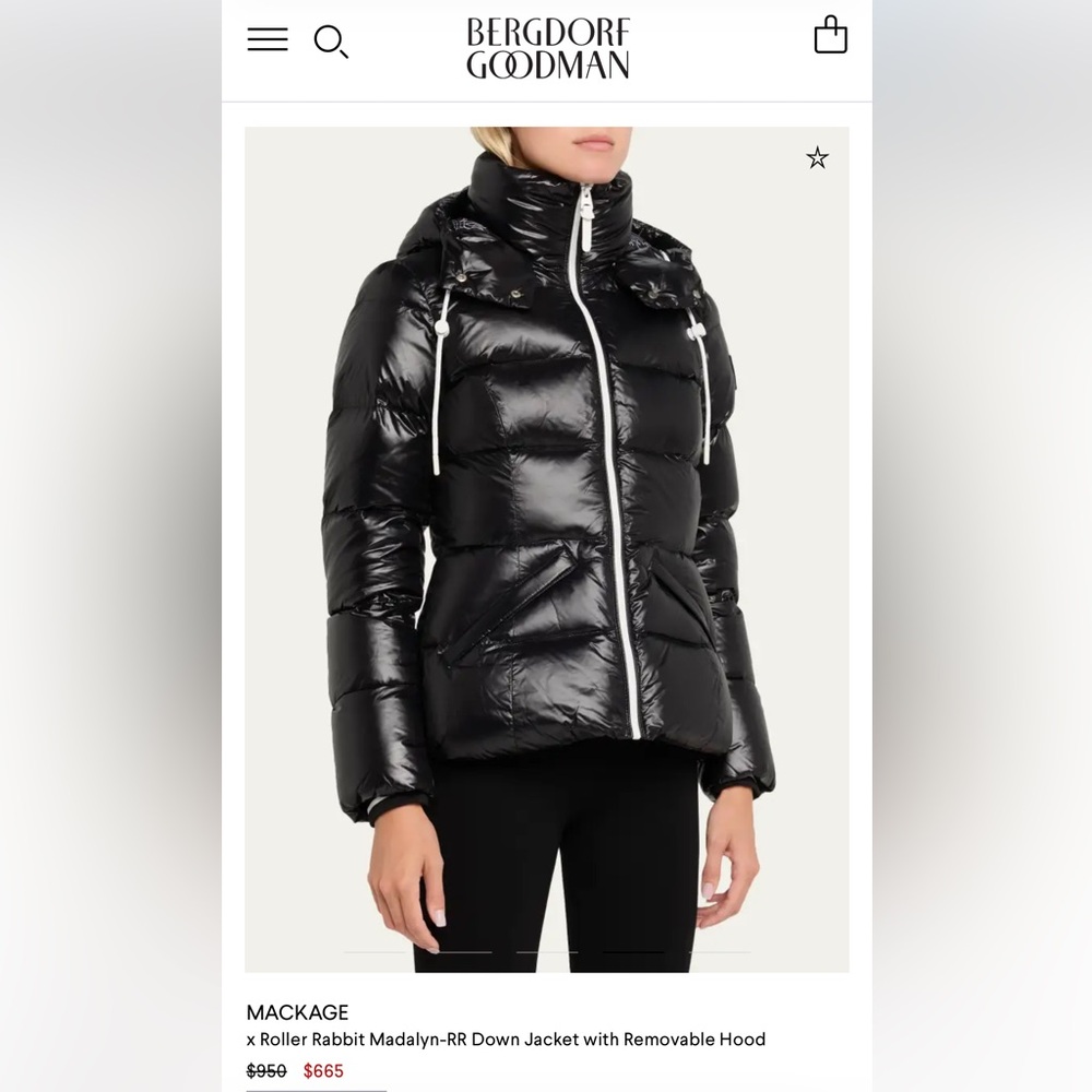 MACKAGE
x Roller Rabbit Madalyn-RR Down Jacket with Removable Hood